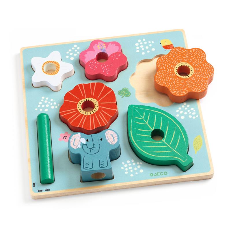 Puzz & Stack Happy Wooden Puzzle & Stacking Game - Parkette.