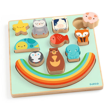Puzz et Boom Rainbow Wooden Puzzle & Balancing Game - Parkette.