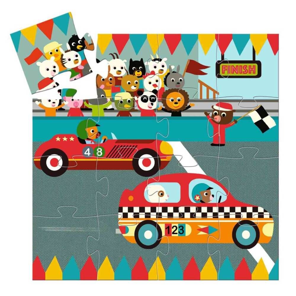 Silhouette Puzzle - Racing Car (16 pcs) - Parkette.