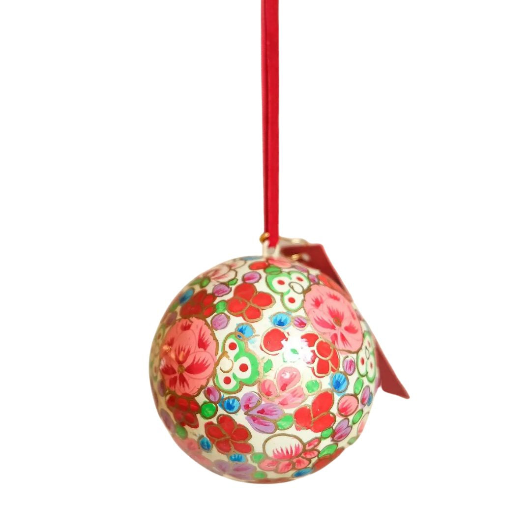 Crimson Flowers Bauble