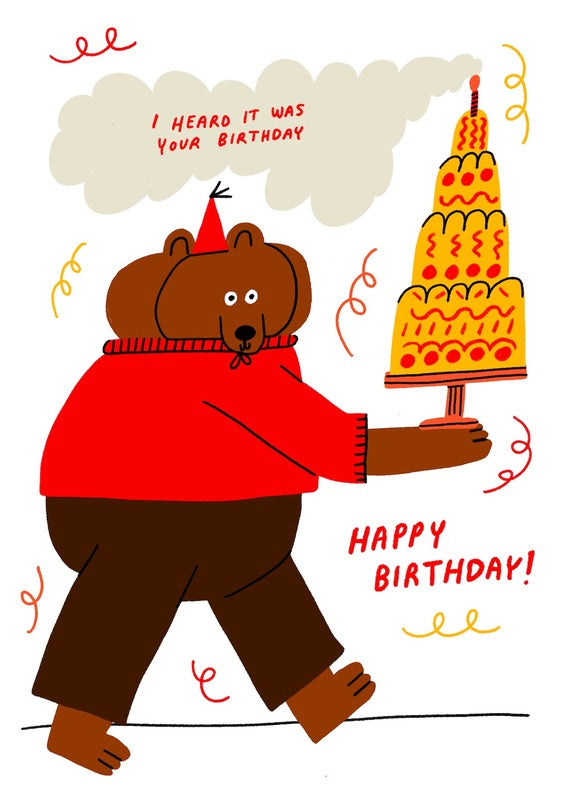 Happy Birthday Bear Greeting Card