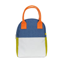 Zipper Lunch Bag - Two Tone Citrus Sky