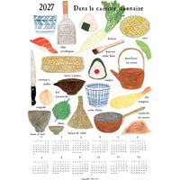 Dans La Cuisine Japonaise 2027 Linen Calendar - Parkette.
