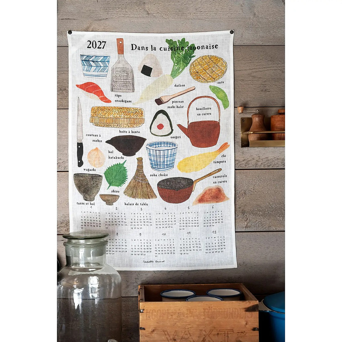 Dans La Cuisine Japonaise 2027 Linen Calendar - Parkette.