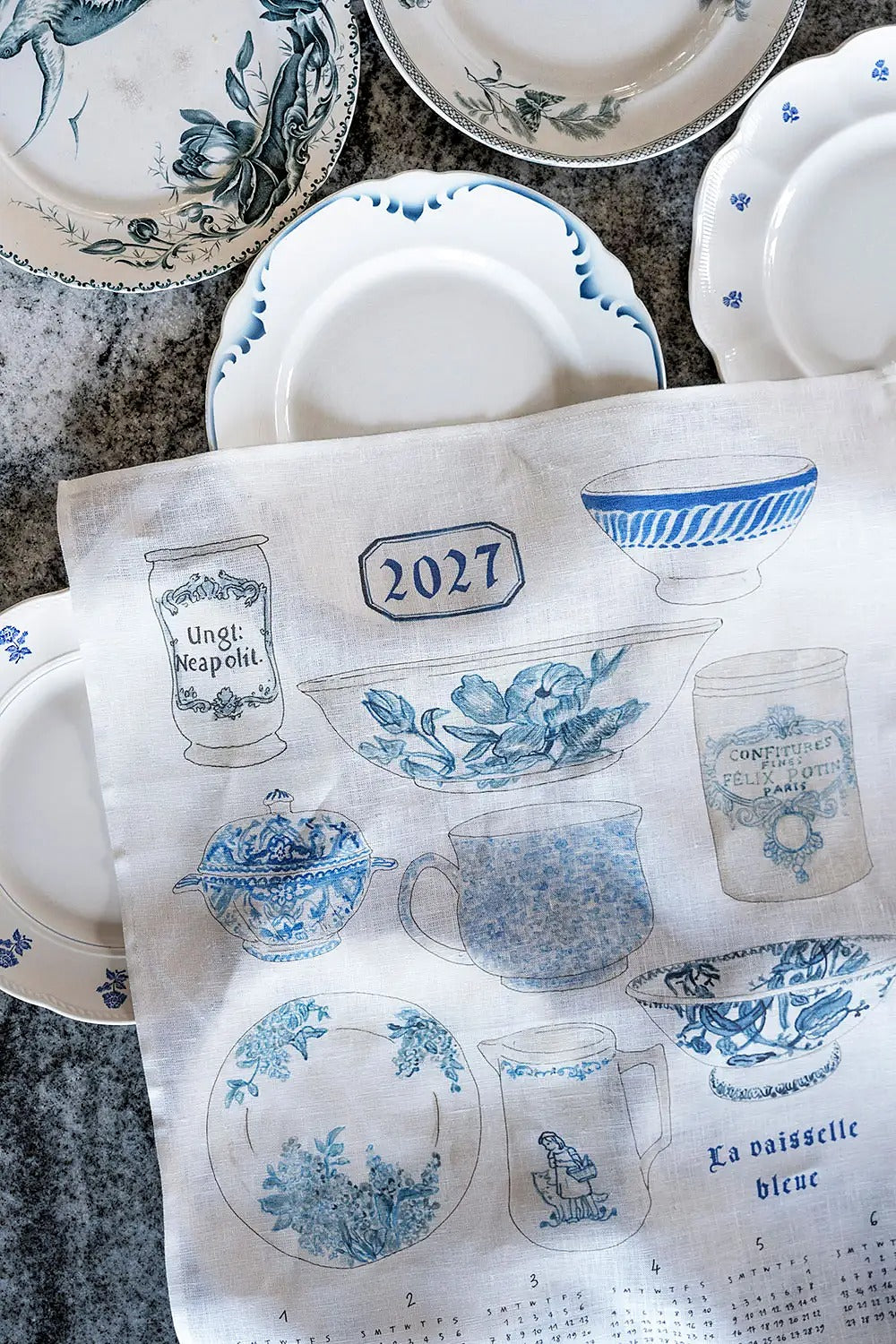 La Vaisselle Bleue 2027 Linen Calendar - Parkette.