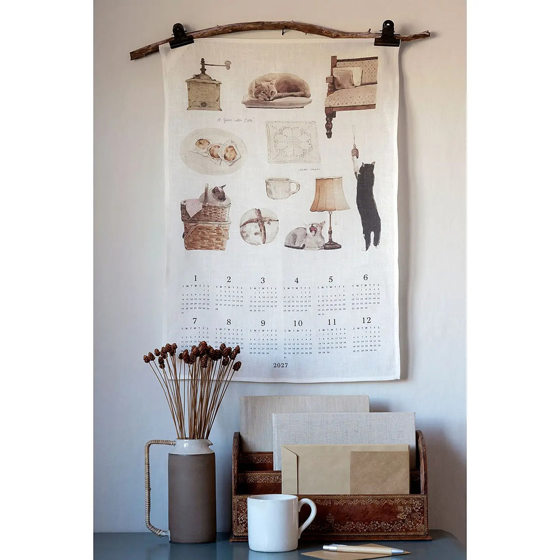 With Cats 2027 Linen Calendar - Parkette.