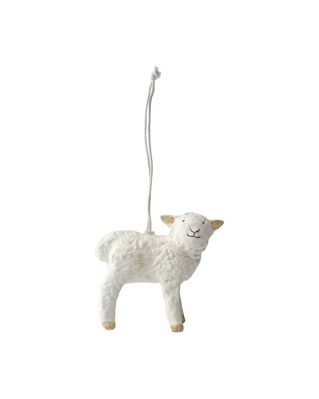 Paper Mache White Sheep Ornament
