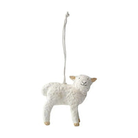 Paper Mache White Sheep Ornament