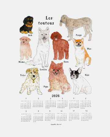 2026 Linen Calendar: Lovely Doggies