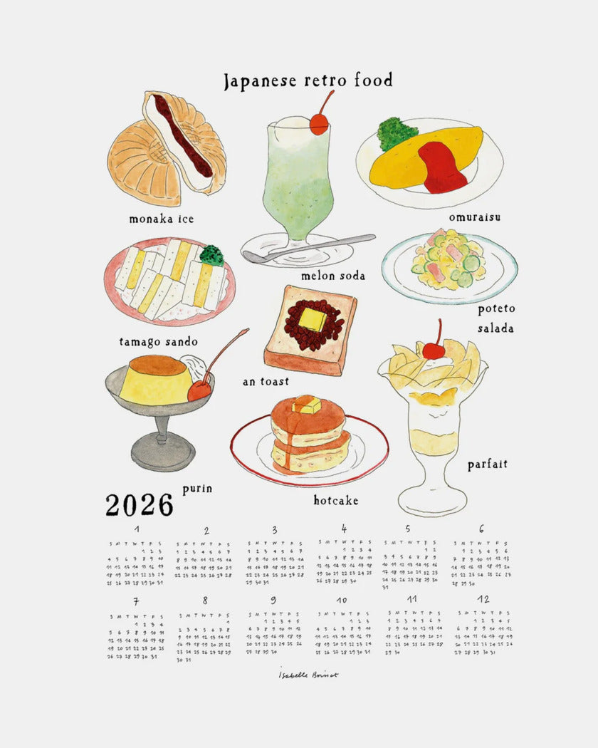 2026 Linen Calendar: Japanese Retro Food