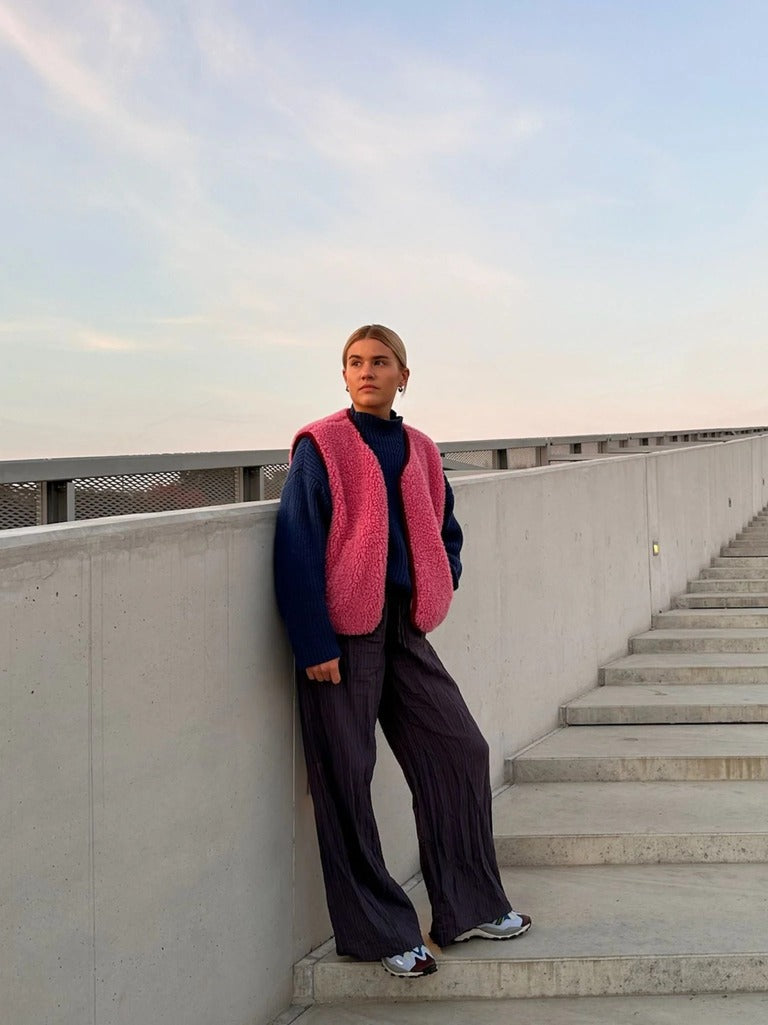 Women's Merino Wool Vest - Pink - Parkette.