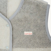Adult Merino Wool Vest - Cream and Gray