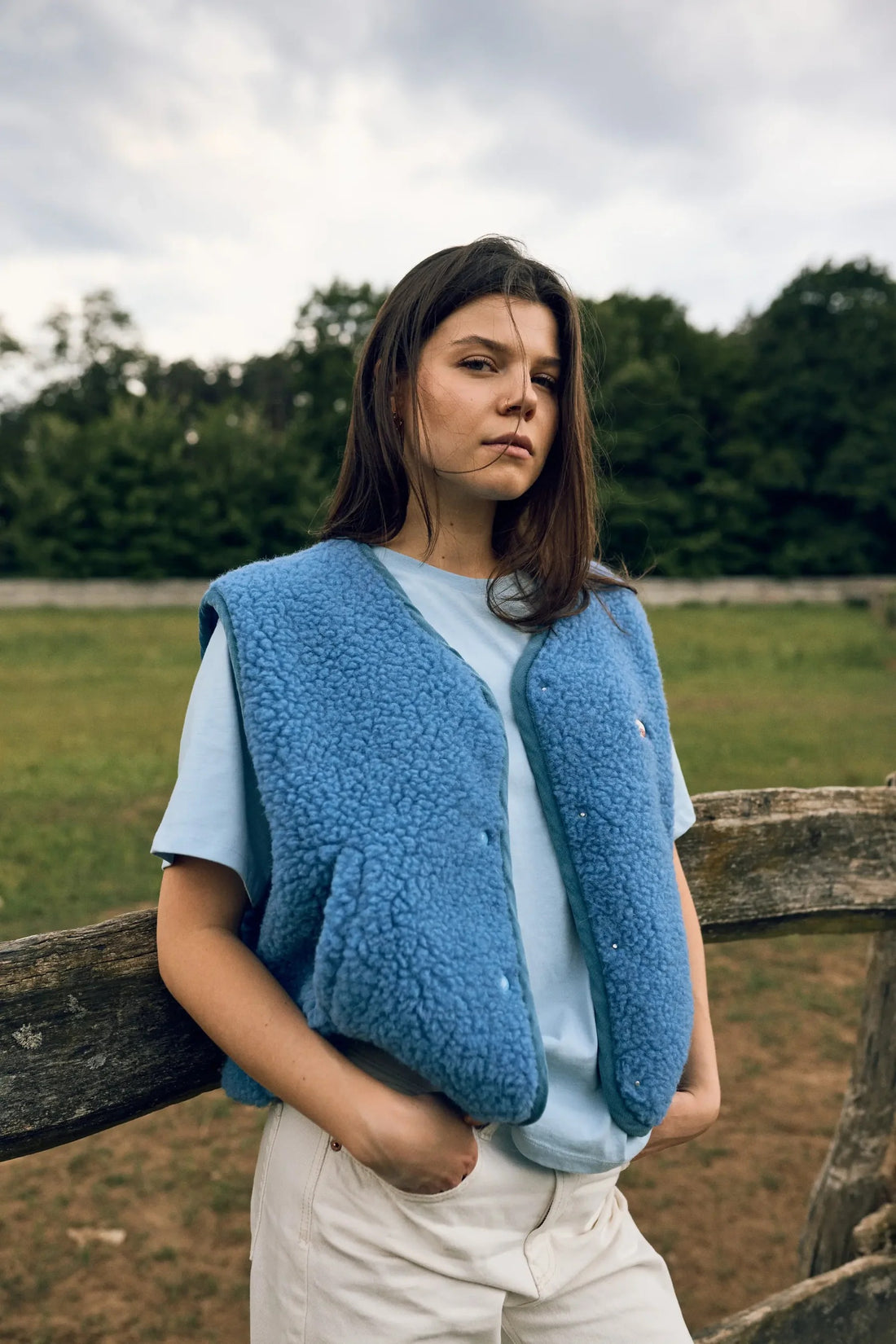 Adult Merino Wool Vest - Ice Blue - Parkette.