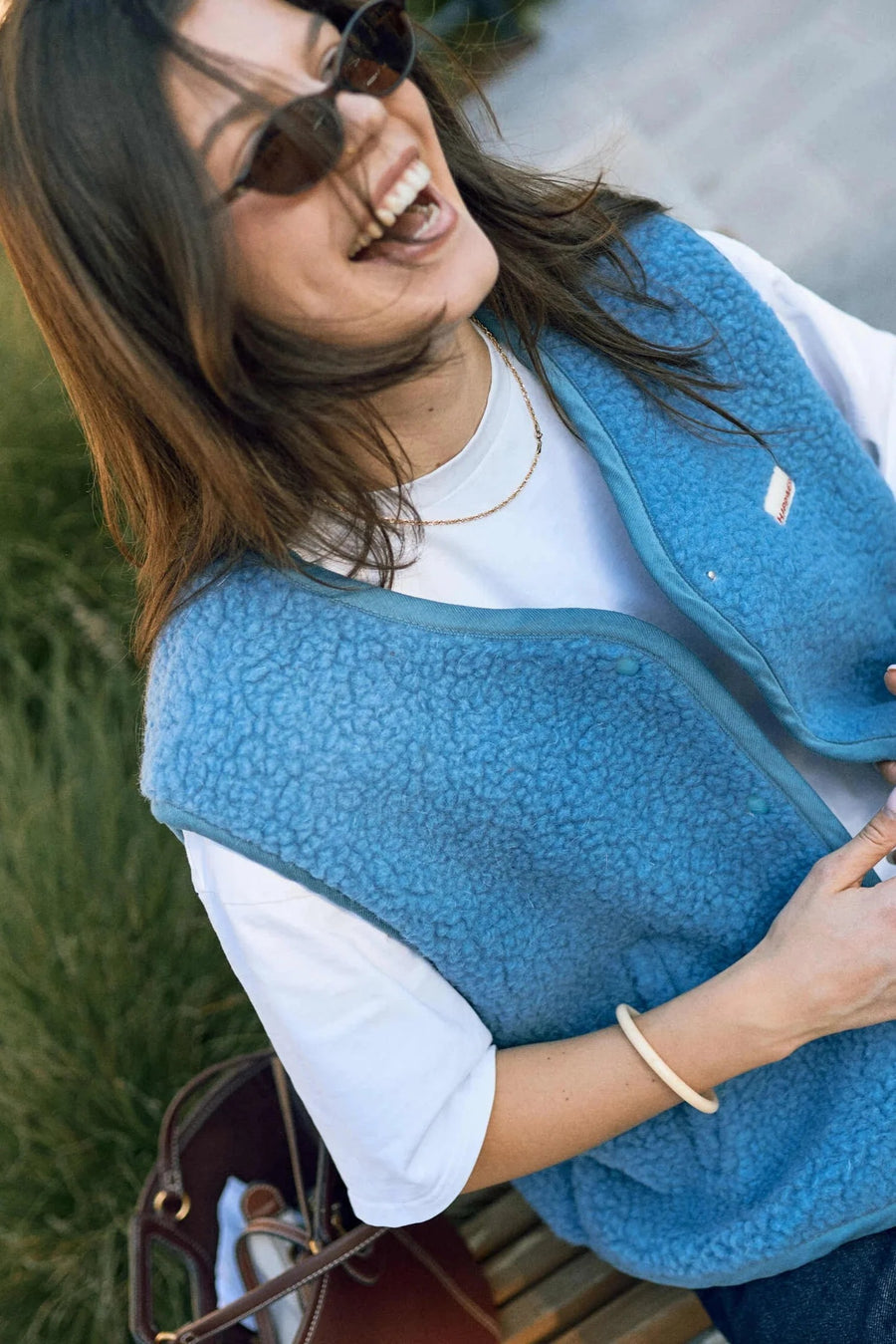 Adult Merino Wool Vest - Ice Blue - Parkette.