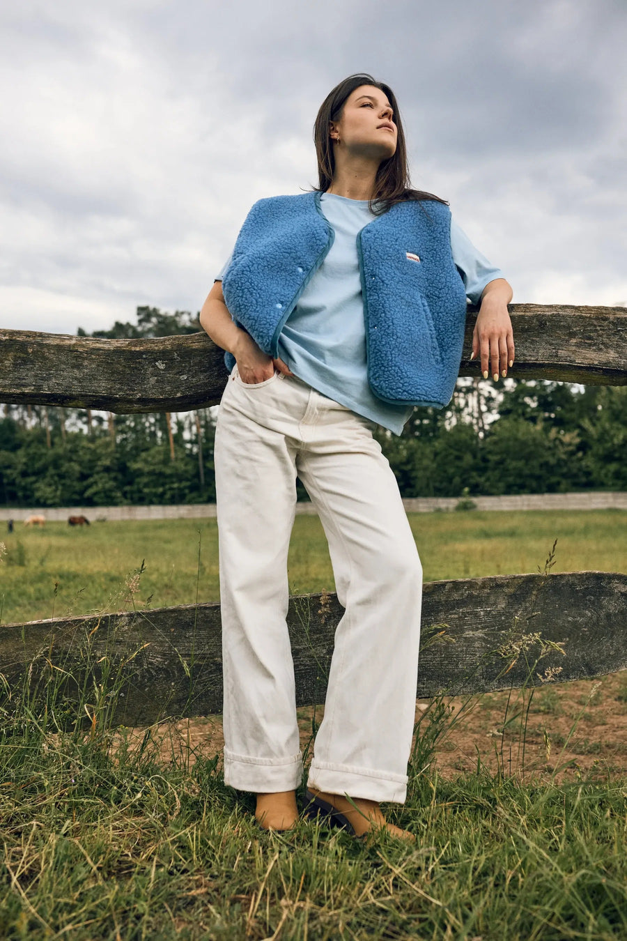 Adult Merino Wool Vest - Ice Blue - Parkette.