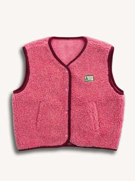 Kids Merino Wool Vest - Pink | Parkette.