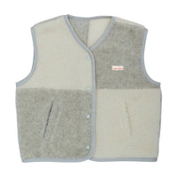 Adult Merino Wool Vest - Cream and Gray