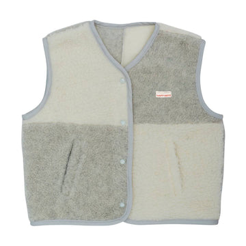Adult Merino Wool Vest - Cream and Gray