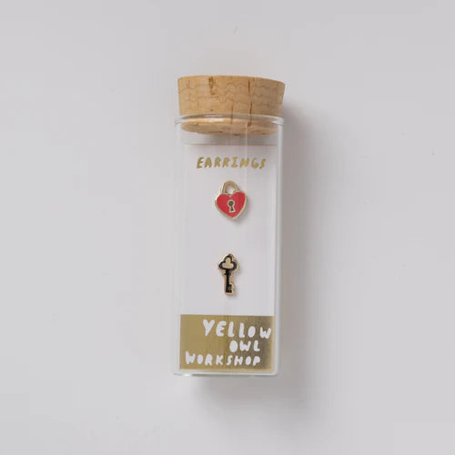 Heart Lock and Key Earrings - Parkette.