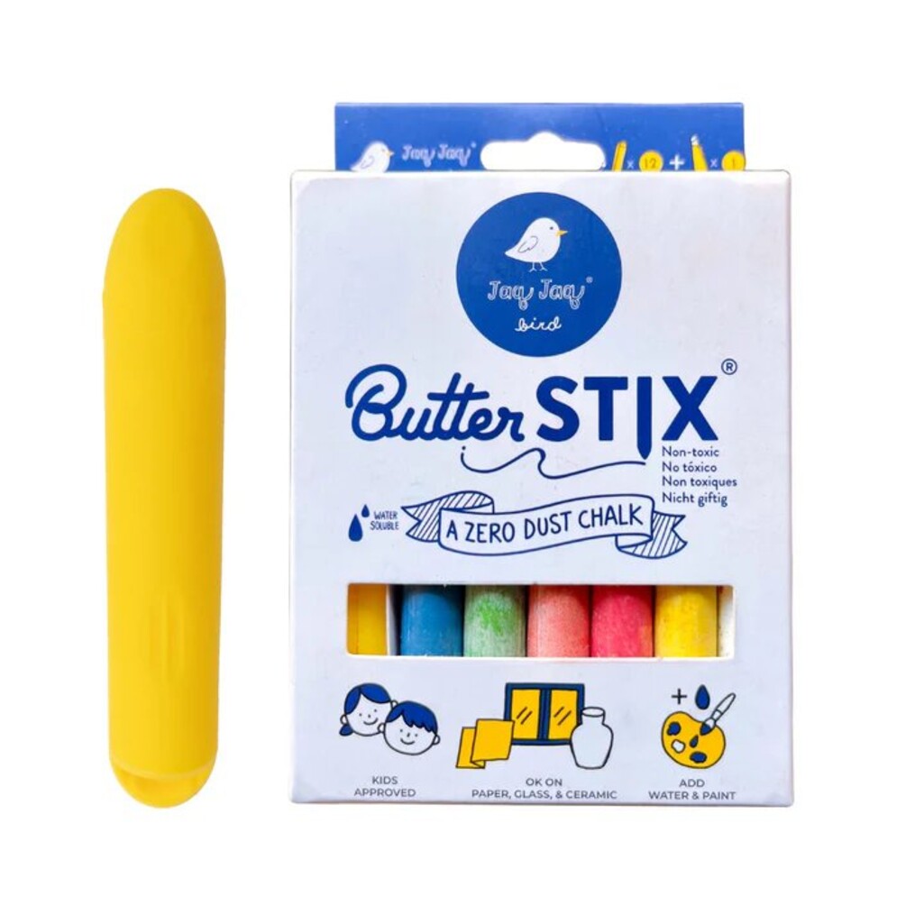 ButterStix Colorful Dustless Creamy Chalk + Holder - Set of 12 - Parkette.