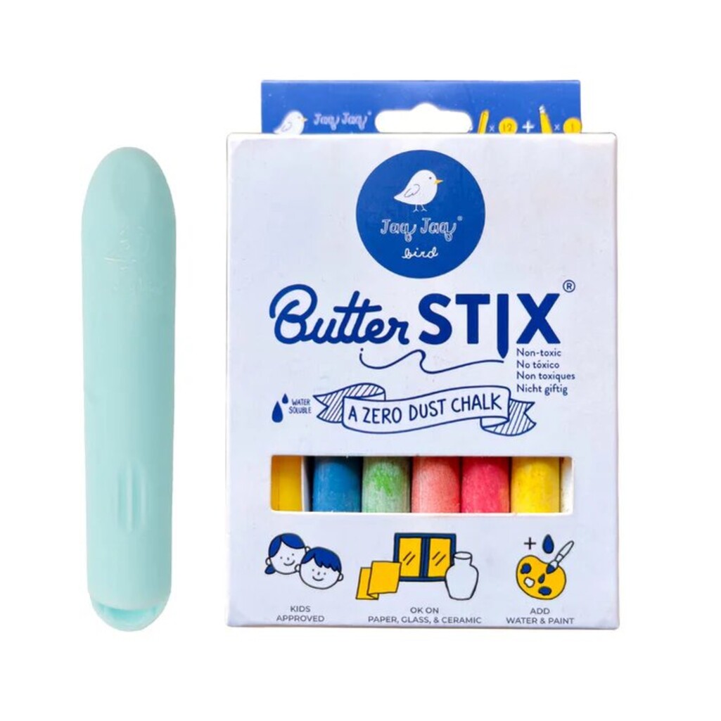 ButterStix Colorful Dustless Creamy Chalk + Holder - Set of 12 - Parkette.