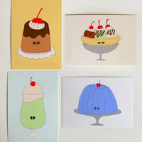 Dessert Banana Matcha Postcard