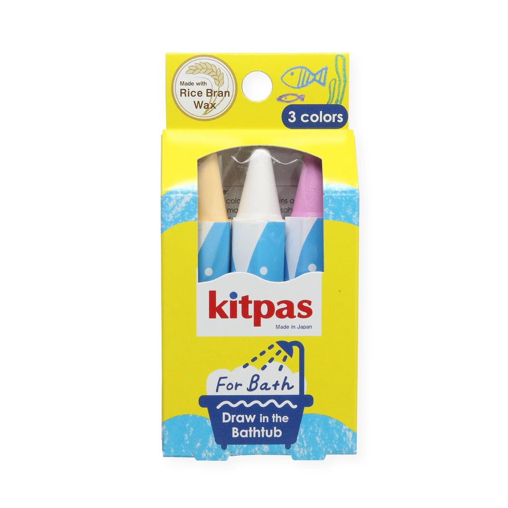 Kitpas Bath Crayons 3 Colors - Shell (Yellow, White, Pink) - Parkette.