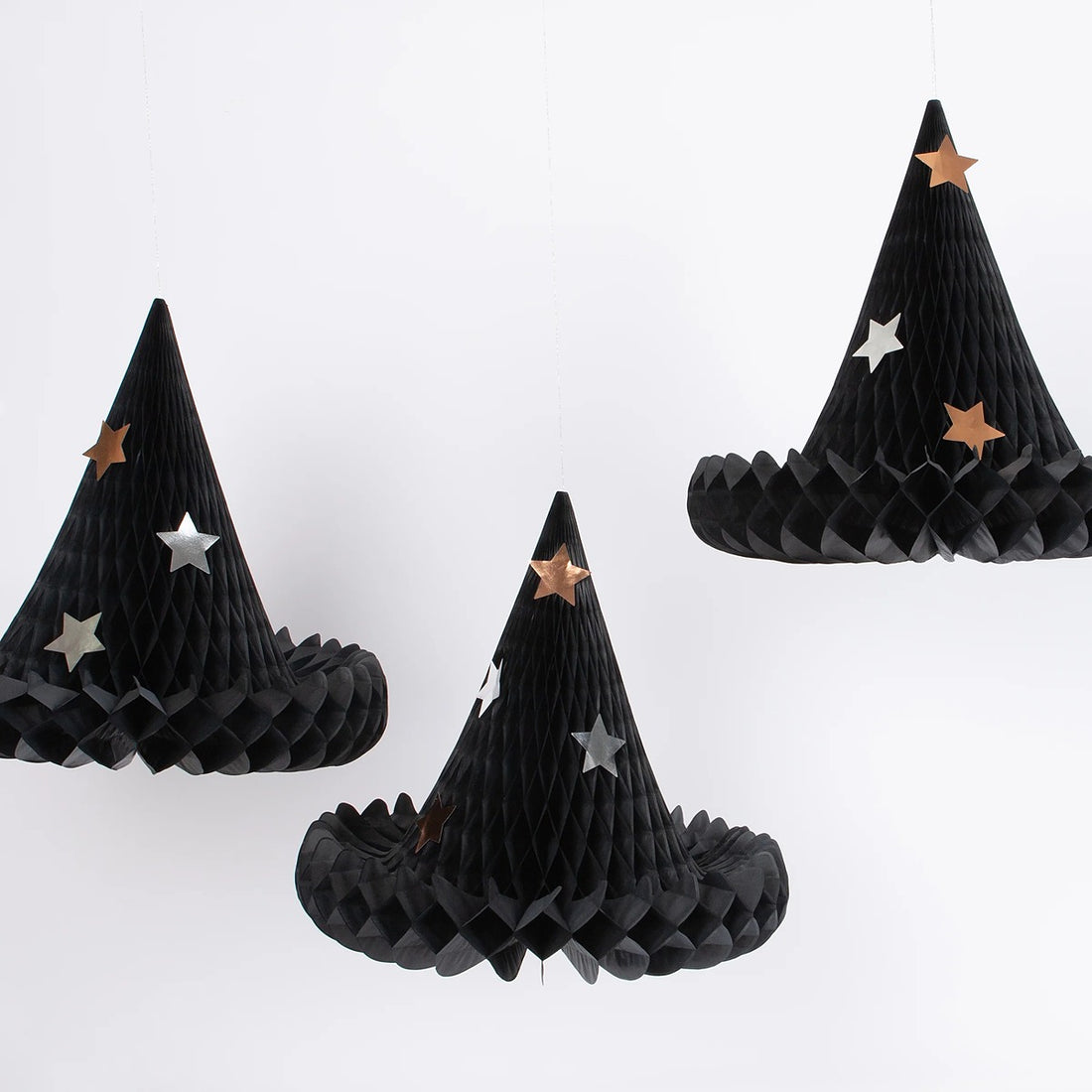 3 Honeycomb Witch Hat Decorations