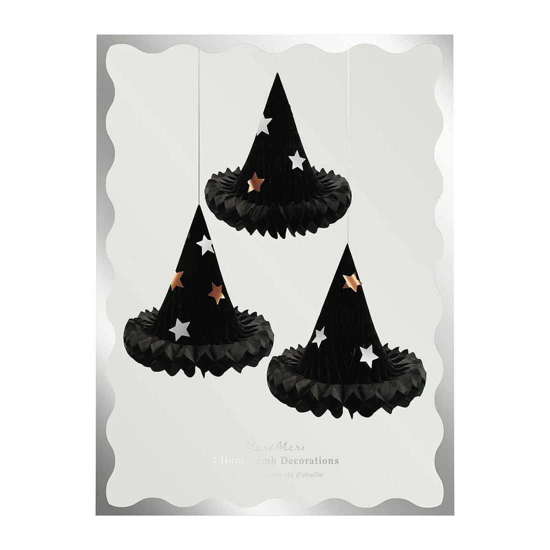 3 Honeycomb Witch Hat Decorations