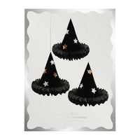 3 Honeycomb Witch Hat Decorations