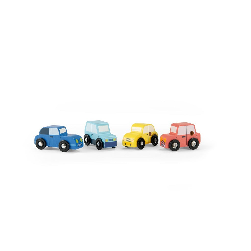 Avenue Du Moulin Set of 4 Wooden Cars - Parkette.