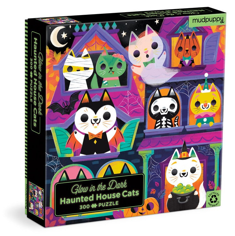Haunted House Cats 300 Piece Glow in the Dark Puzzle