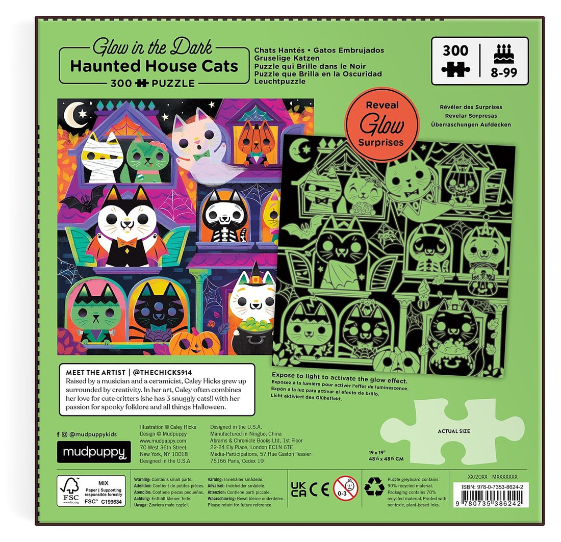 Haunted House Cats 300 Piece Glow in the Dark Puzzle