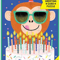 Monkey Cake Puzzle Greeting Card - Parkette.
