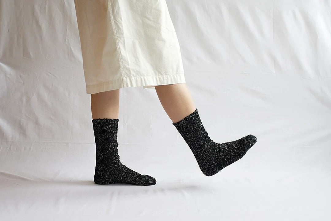 Hemp Cotton Ribbed Socks - Black