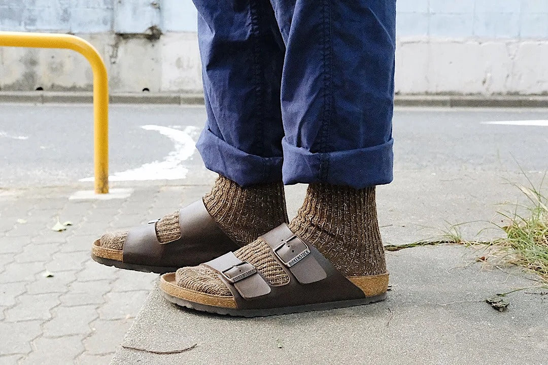 Hemp Cotton Ribbed Socks - Khaki