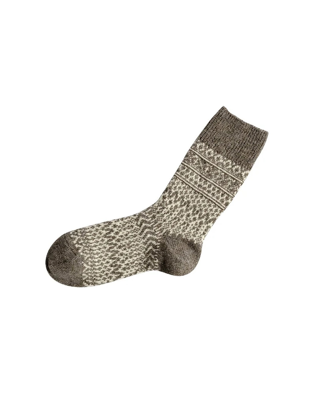 Wool Jacquard Socks - Gray