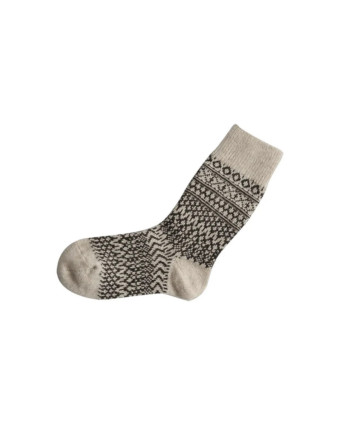Wool Jacquard Socks - Oatmeal