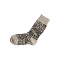 Wool Jacquard Socks - Oatmeal