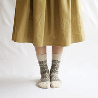Wool Jacquard Socks - Oatmeal