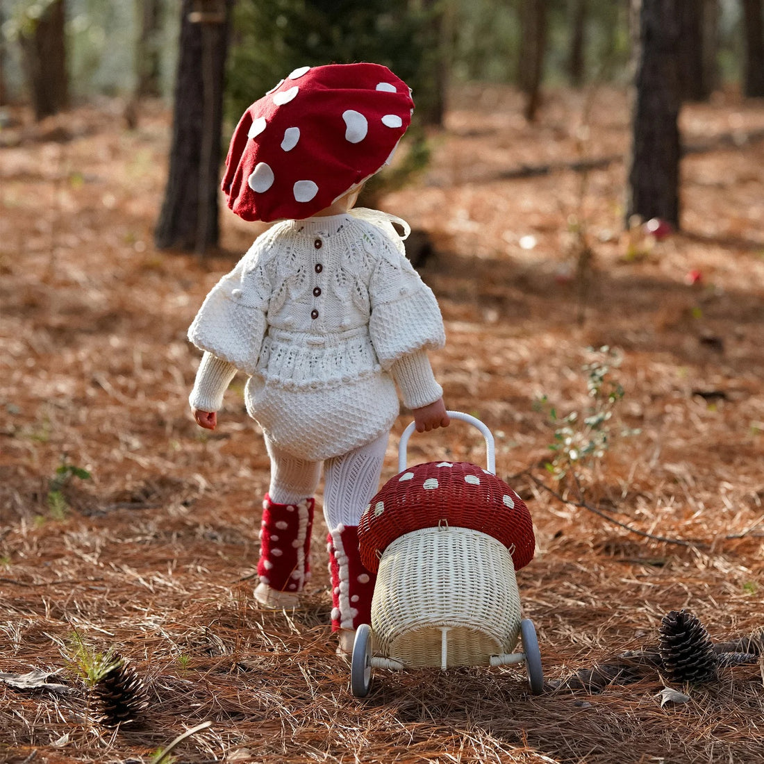 Olli Ella Rattan Mushroom Luggy - Parkette.