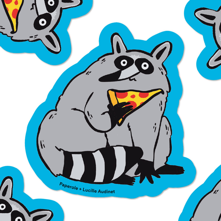 Raccoon Pizza Sticker - Parkette.
