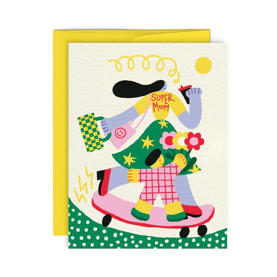 Super Mom Greeting Card - Parkette.