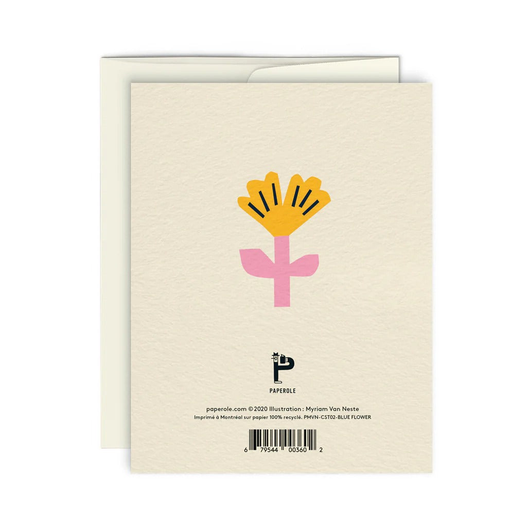 Blue Flower Thank You Greeting Card - Parkette.