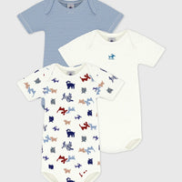 3-Pack Dog Print Short Sleeved Bodysuits - Parkette.
