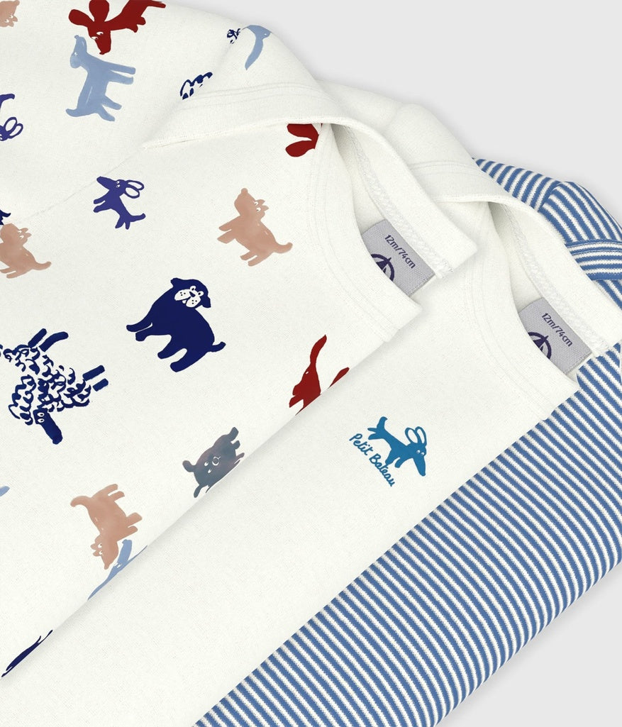 3-Pack Dog Print Short Sleeved Bodysuits - Parkette.
