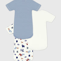 3-Pack Dog Print Short Sleeved Bodysuits - Parkette.