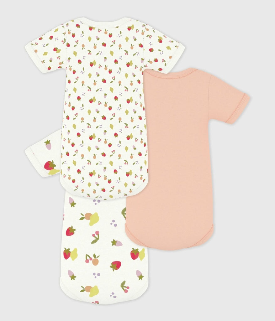3-Pack Fruit Print Short Sleeved Bodysuits - Parkette.