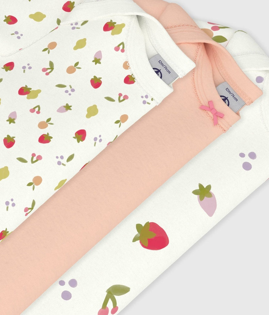 3-Pack Fruit Print Short Sleeved Bodysuits - Parkette.