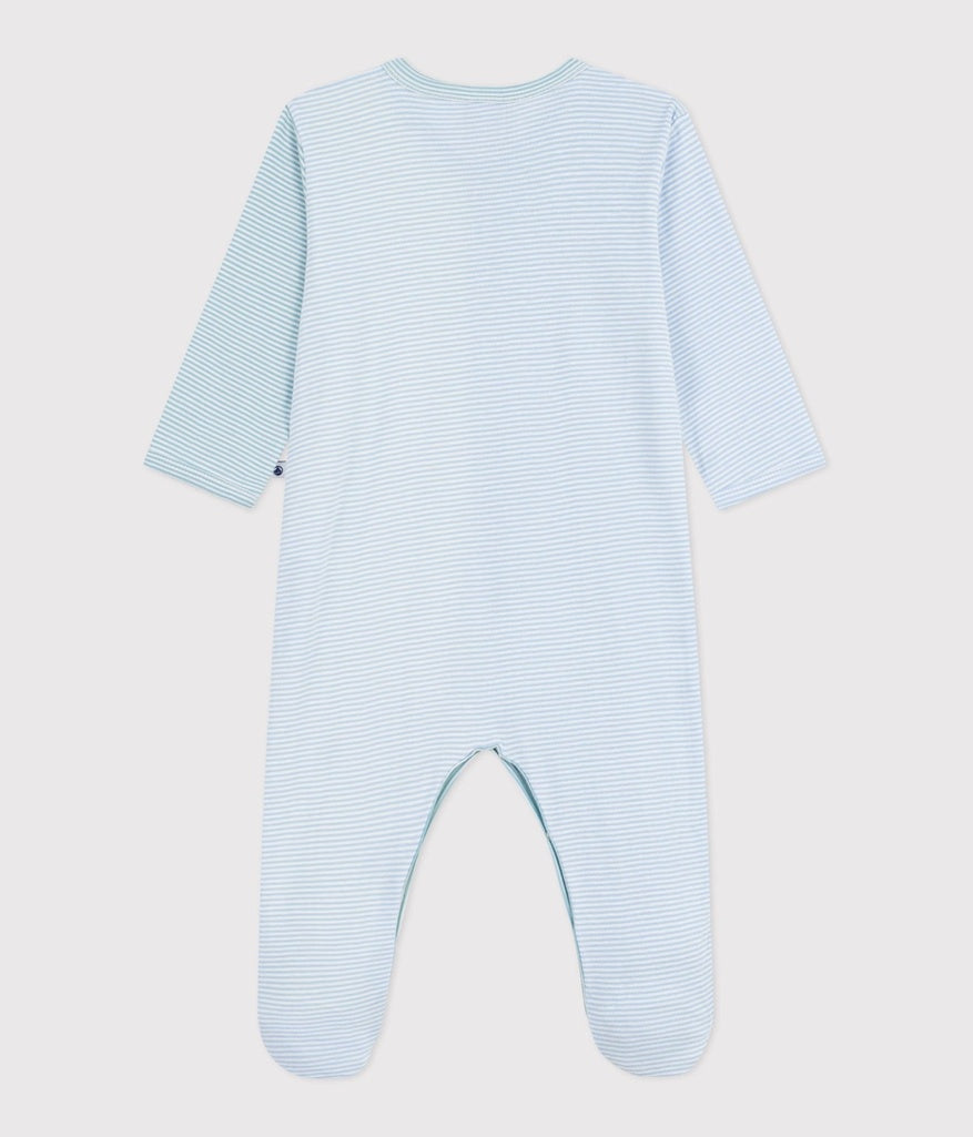 Colourblock Stripe Footed Sleepsuit